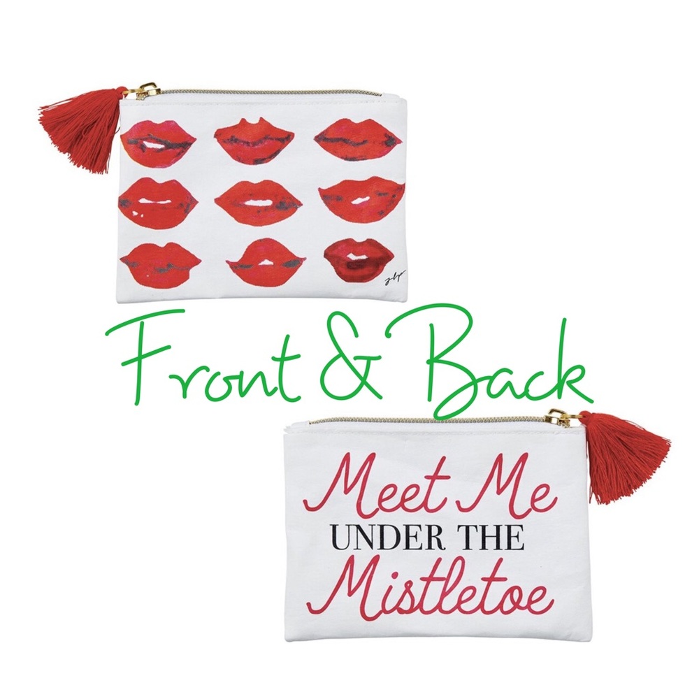 Meet Me Under the Mistletoe Christmas Holiday Coin Purse